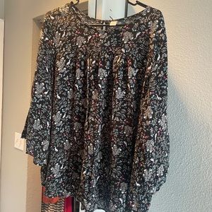 3X black with flowers